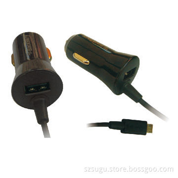 USB car charger with cable